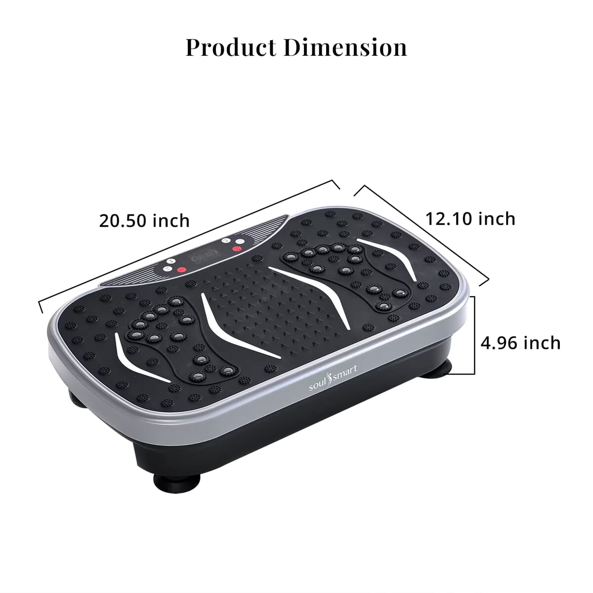 SoulSmart Vibrating Fitness Platform with Bluetooth Speaker, 2 Resistance Bands and Remote Control - Grey image number 6