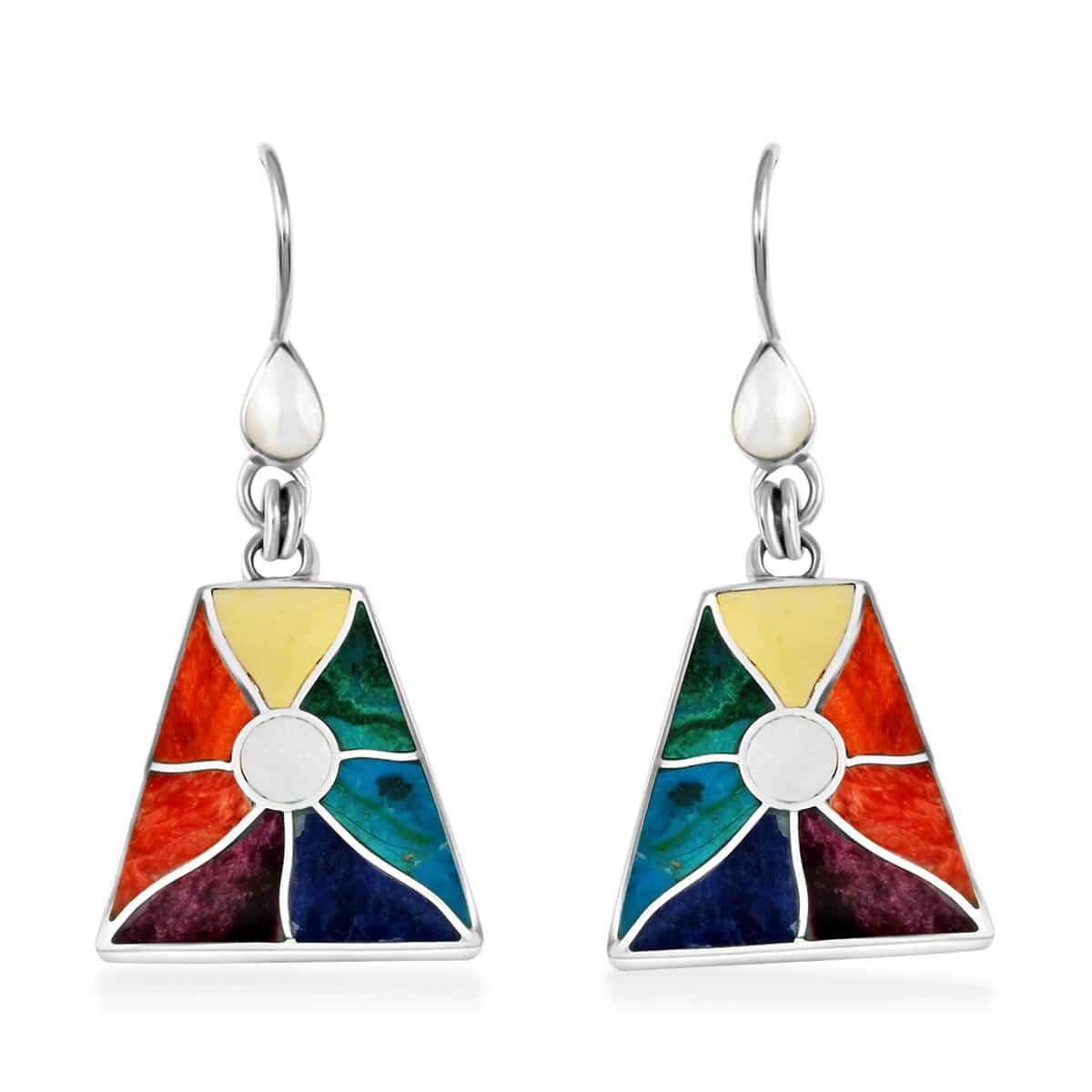 Peruvian Artistry Multi Gemstone 1.65 ctw Inti Raymi Earrings in Sterling Silver image number 0