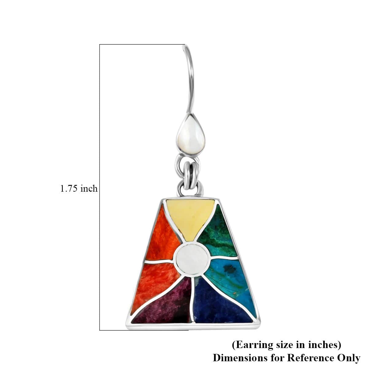 Peruvian Artistry Multi Gemstone 1.65 ctw Inti Raymi Earrings in Sterling Silver image number 4