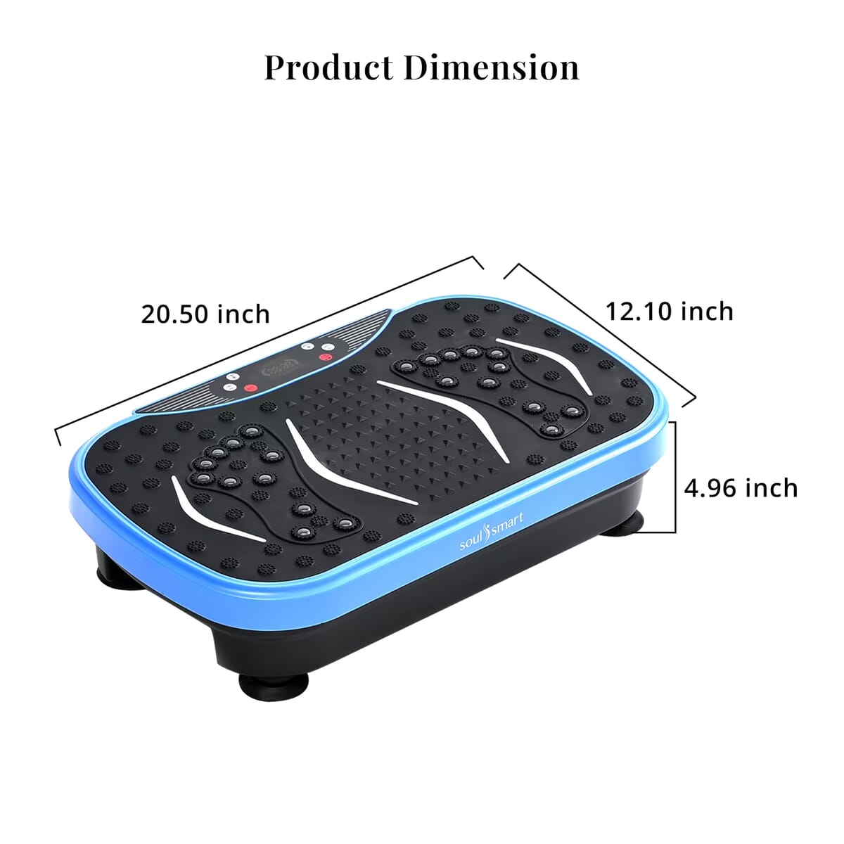 SoulSmart Vibrating Fitness Platform with Bluetooth Speaker, 2 Resistance Bands and Remote Control - Blue image number 6