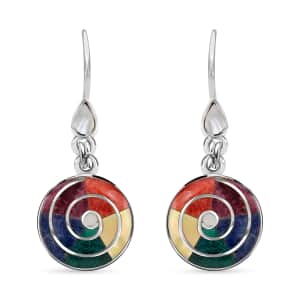 Peruvian Artistry Multi Gemstone 1.35 ctw Big Pachamama Earrings in Sterling Silver