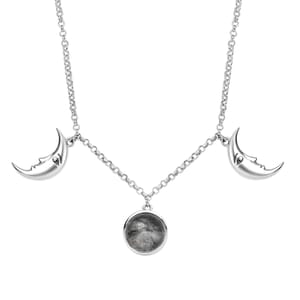Indian Artisan Crafted Premium White Buffalo 7.65 ctw Moon Necklace in Sterling Silver 18-20 Inches