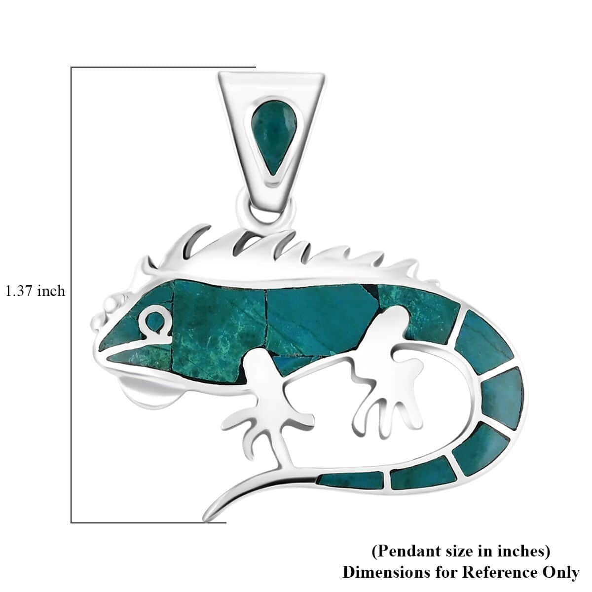 Peruvian Artistry Multi Gemstone 1.10 ctw Lizard Pendant in Sterling Silver image number 4