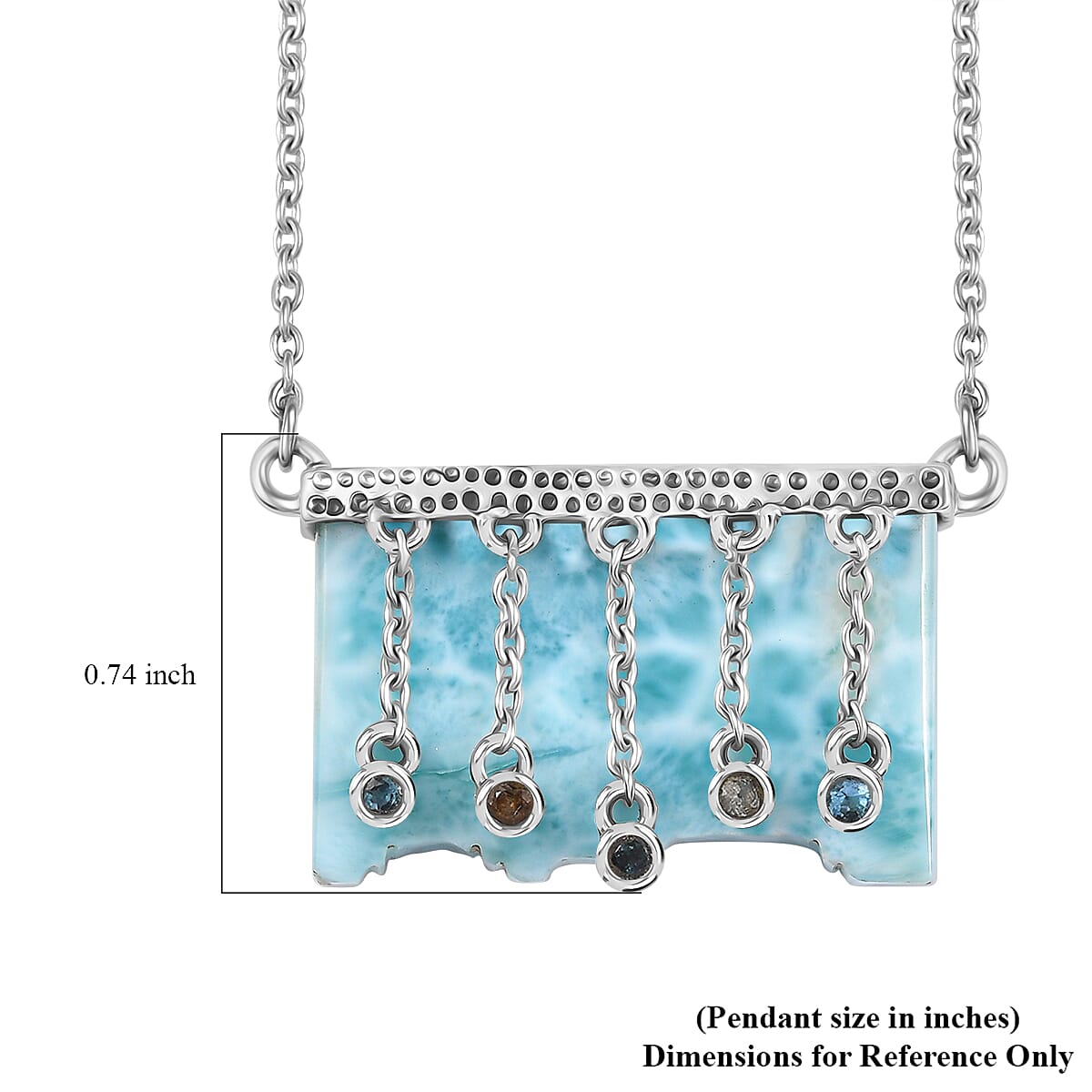 Indian Artisan Crafted Sky Blue Topaz and Multi Gemstone 27.60 ctw Ethereal Cascade Necklace in Sterling Silver 18 Inches  image number 6