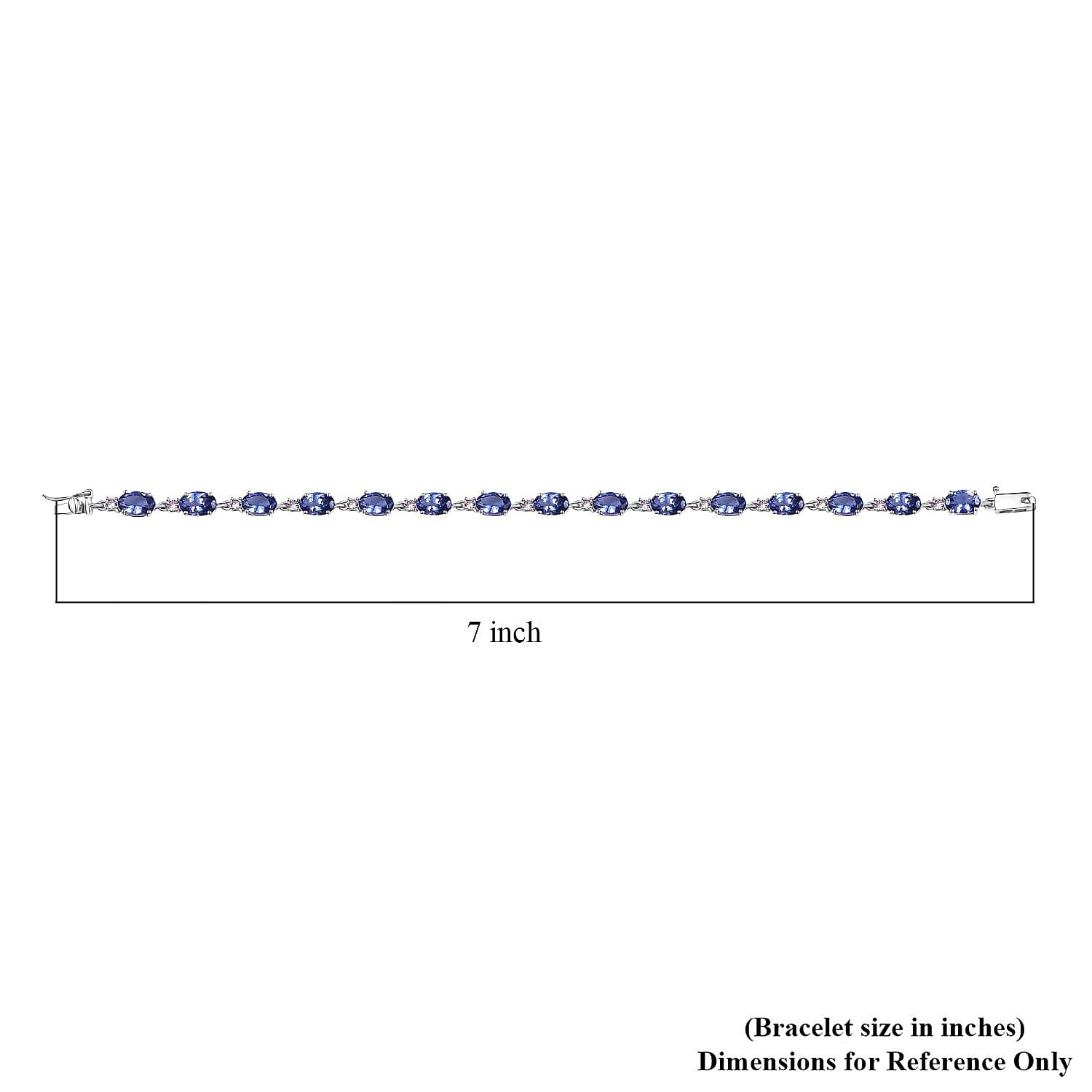 Luxoro AAA Tanzanite and Madagascar Pink Sapphire 7.65 ctw Link Bracelet in 10K White Gold (6.50 In)
