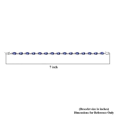 Luxoro AAA Tanzanite and Madagascar Pink Sapphire 7.65 ctw Link Bracelet in 10K White Gold (6.50 In)