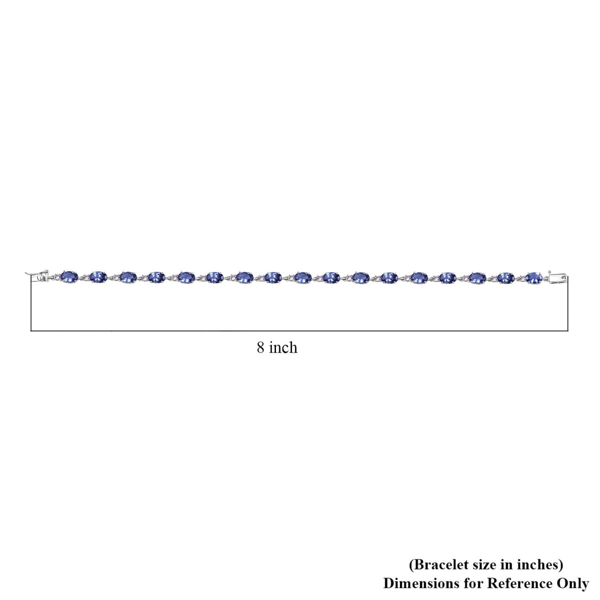 Luxoro AAA Tanzanite and Madagascar Pink Sapphire 8.65 ctw Link Bracelet in 10K White Gold (7.25 In) image number 4