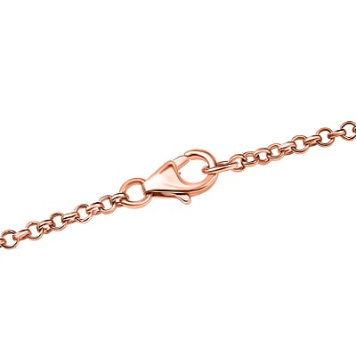 D'Joy AAA Rose De France Amethyst 25.00 ctw Heart Necklace in 18K Vermeil Rose Gold Over Sterling Silver 20 Inches