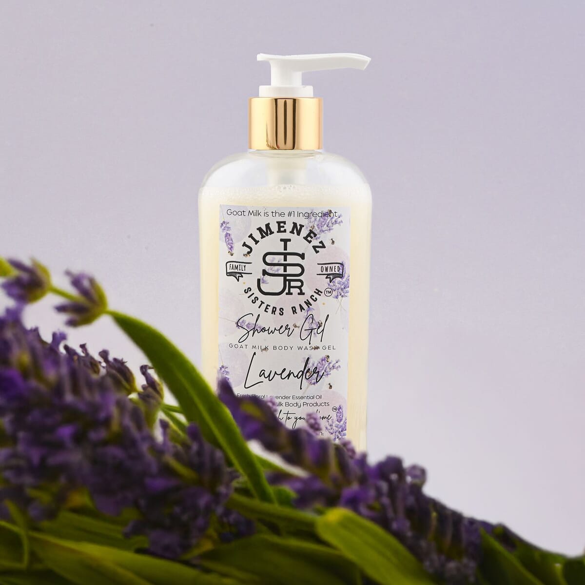 Jimenez Sisters Ranch Lavender Goat Milk Shower Gel (8oz Pump Bottle) image number 1