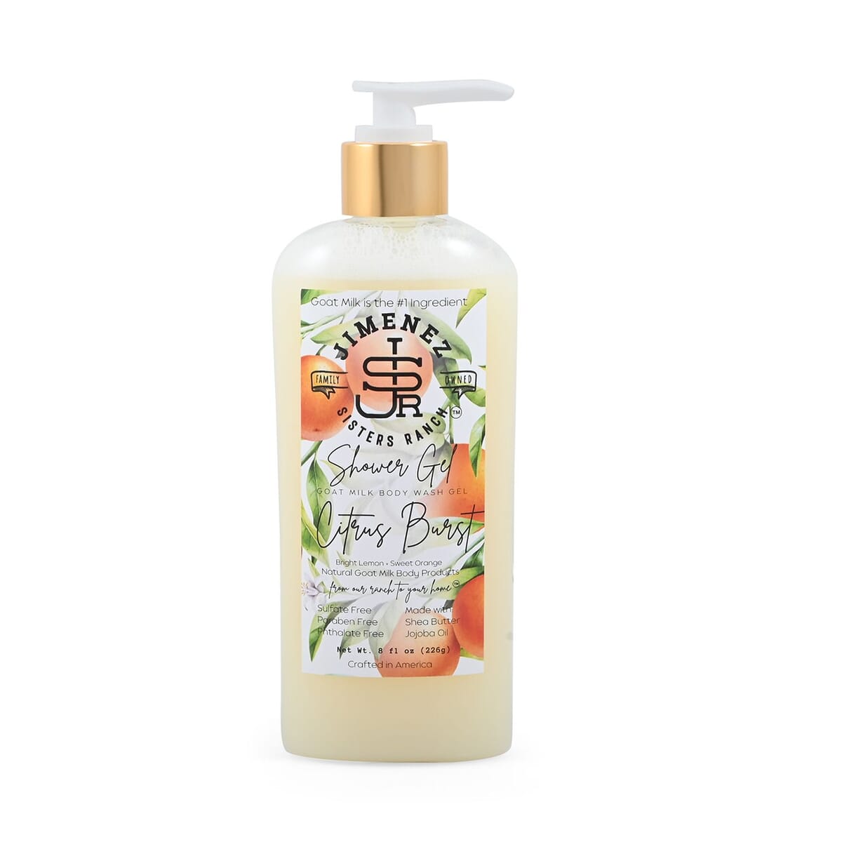 Jimenez Sisters Ranch Citrus Burst Goat Milk Shower Gel (8oz Pump Bottle) image number 0