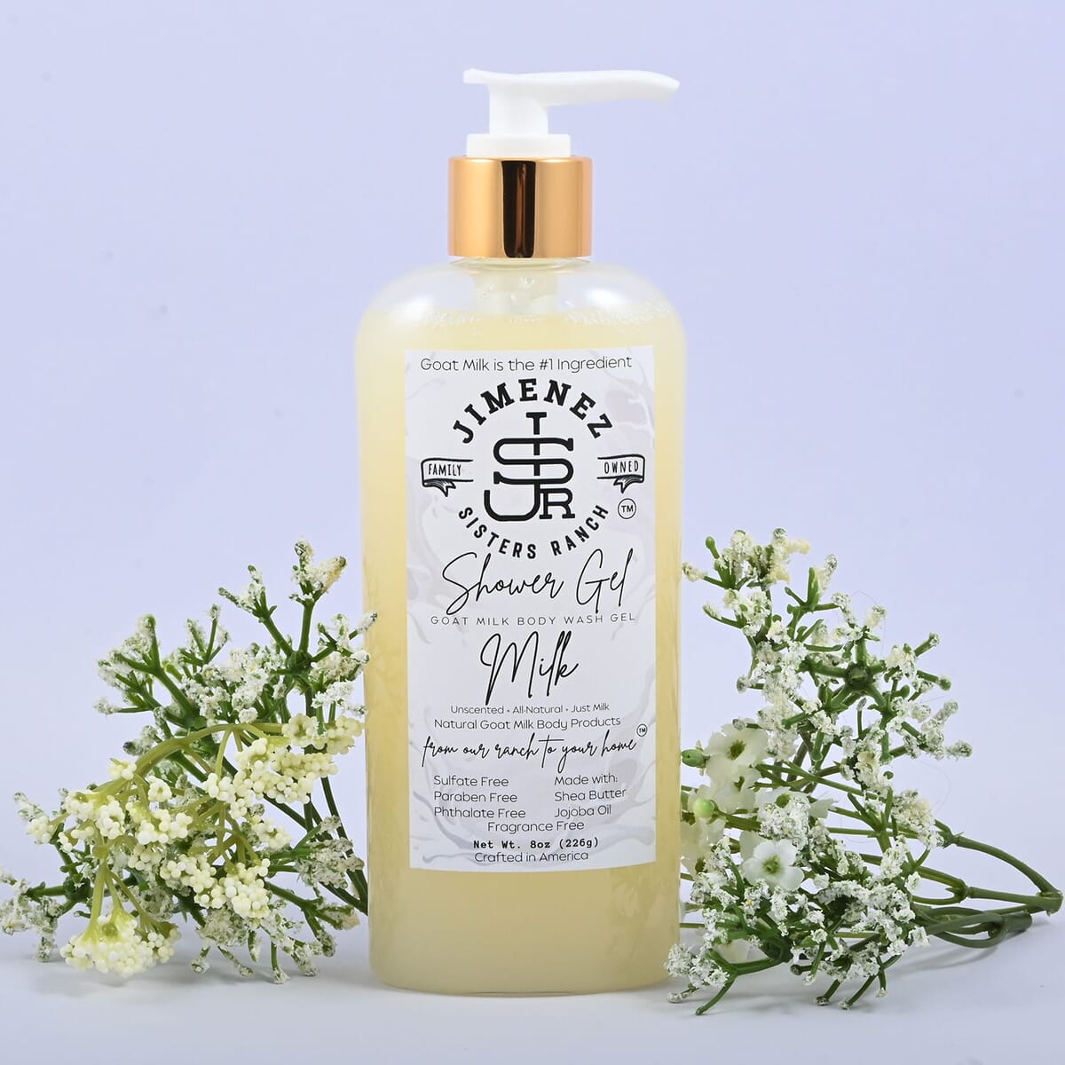 Jimenez Sisters Ranch Goat Milk Shower Gel (8oz Pump Bottle) image number 1