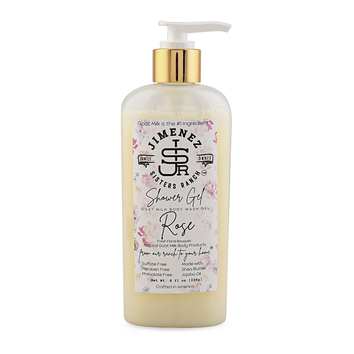 Jimenez Sisters Ranch Rose Goat Milk Shower Gel (8oz Pump Bottle) image number 0
