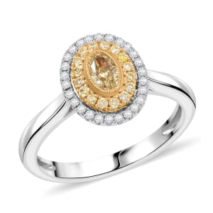 Modani Natural Yellow and White Diamond 0.47 ctw Ring in 950 Platinum and 18K Yellow Gold (Size  10.0) 5.05 Grams