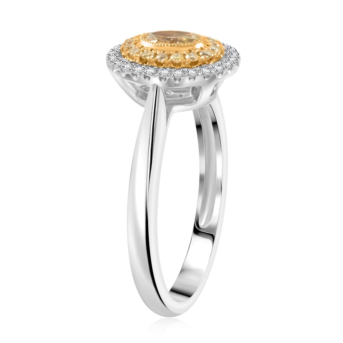 Modani Natural Yellow and White Diamond 0.47 ctw Ring in 950 Platinum and 18K Yellow Gold (Size  10.0) 5.05 Grams image number 3