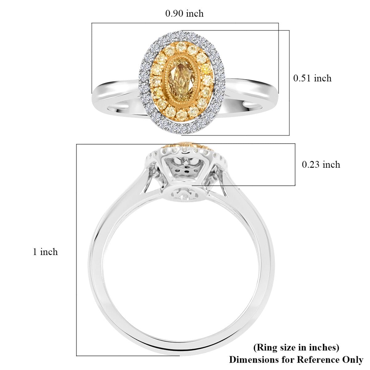 Modani Natural Yellow and White Diamond 0.47 ctw Ring in 950 Platinum and 18K Yellow Gold (Size  10.0) 5.05 Grams image number 5
