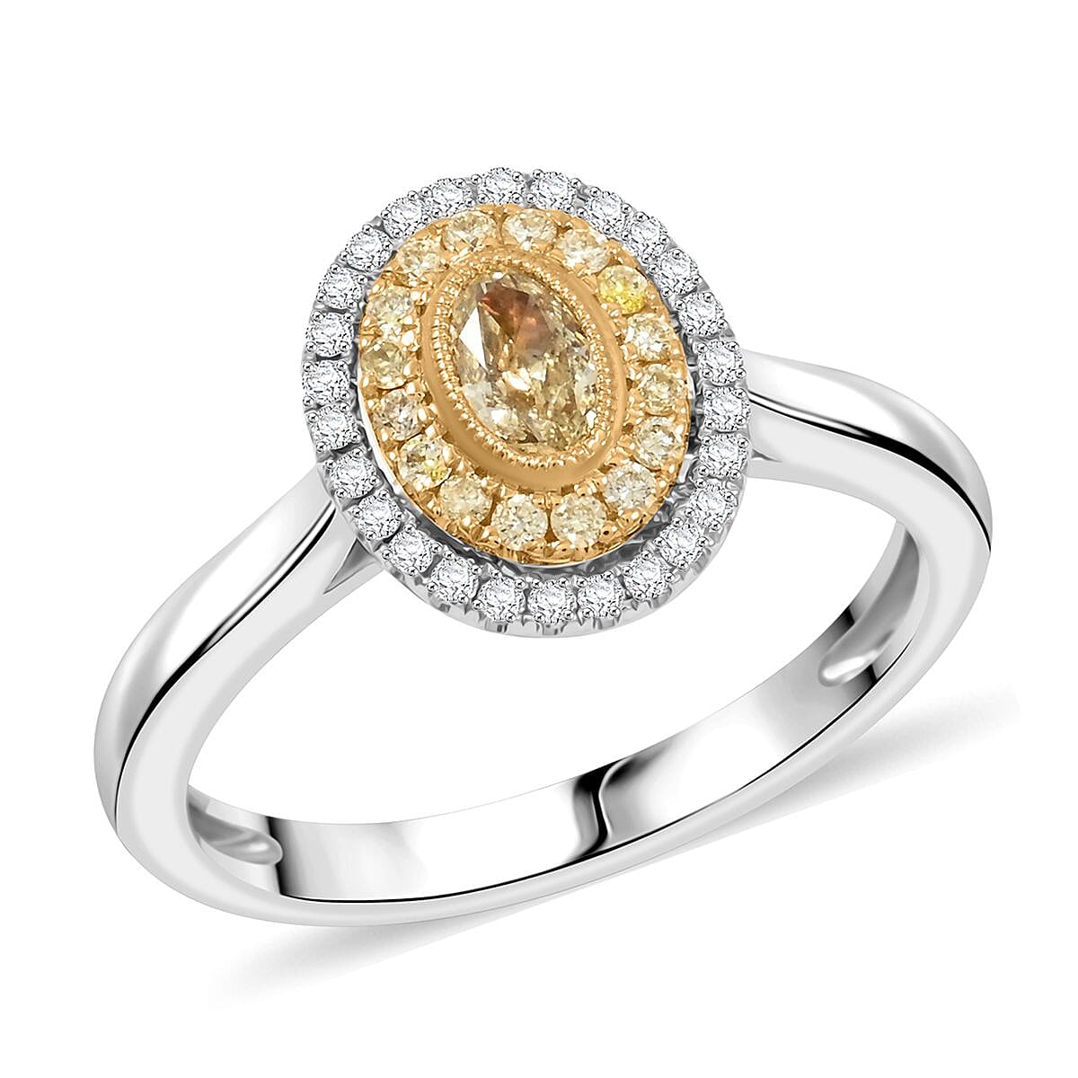 Modani Natural Yellow and White Diamond 0.47 ctw Ring in 950 Platinum and 18K Yellow Gold (Size  7.0)  5.05 Grams image number 0