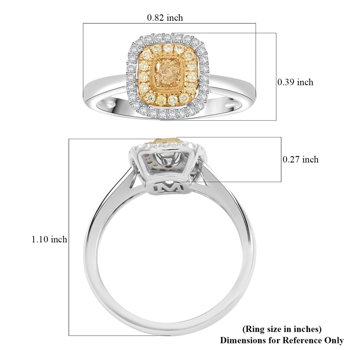 Modani Natural Yellow and White Diamond 0.47 ctw Ring in 950 Platinum and 18K Yellow Gold (Size  5.5)  4.96 Grams image number 5