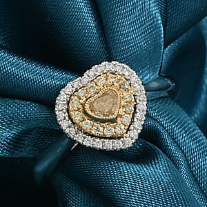 Modani Natural Yellow and White Diamond 0.47 ctw Ring in 950 Platinum and 18K Yellow Gold (Size 6.0) 4.96 Grams