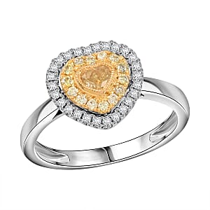 Modani Natural Yellow and White Diamond 0.47 ctw Ring in 950 Platinum and 18K Yellow Gold (Size 8.0) 4.96 Grams