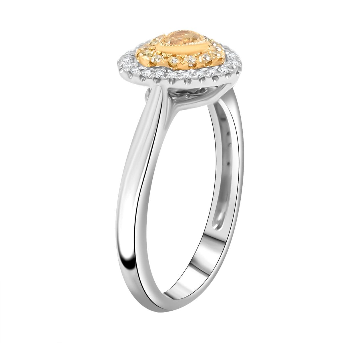 Modani Natural Yellow and White Diamond 0.47 ctw Ring in 950 Platinum and 18K Yellow Gold (Size 8.0) 4.96 Grams image number 3