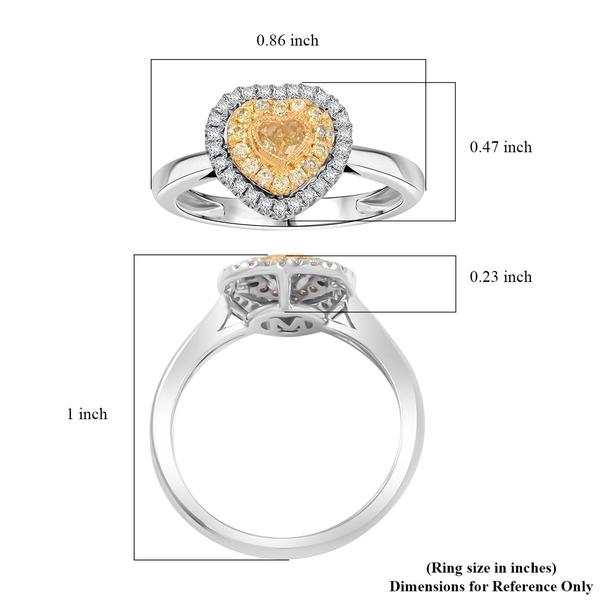 Modani Natural Yellow and White Diamond 0.47 ctw Ring in 950 Platinum and 18K Yellow Gold (Size 8.0) 4.96 Grams image number 5