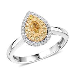 Modani Natural Yellow and White Diamond 0.47 ctw Ring in 950 Platinum and 18K Yellow Gold (Size 10.0) 4.96 Grams