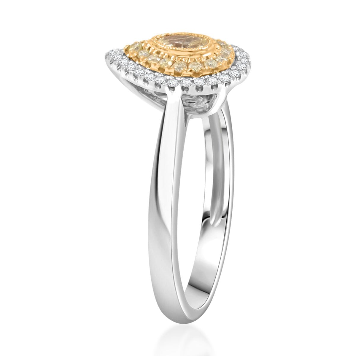 Modani Natural Yellow and White Diamond 0.47 ctw Ring in 950 Platinum and 18K Yellow Gold (Size 5.0) 4.96 Grams image number 3