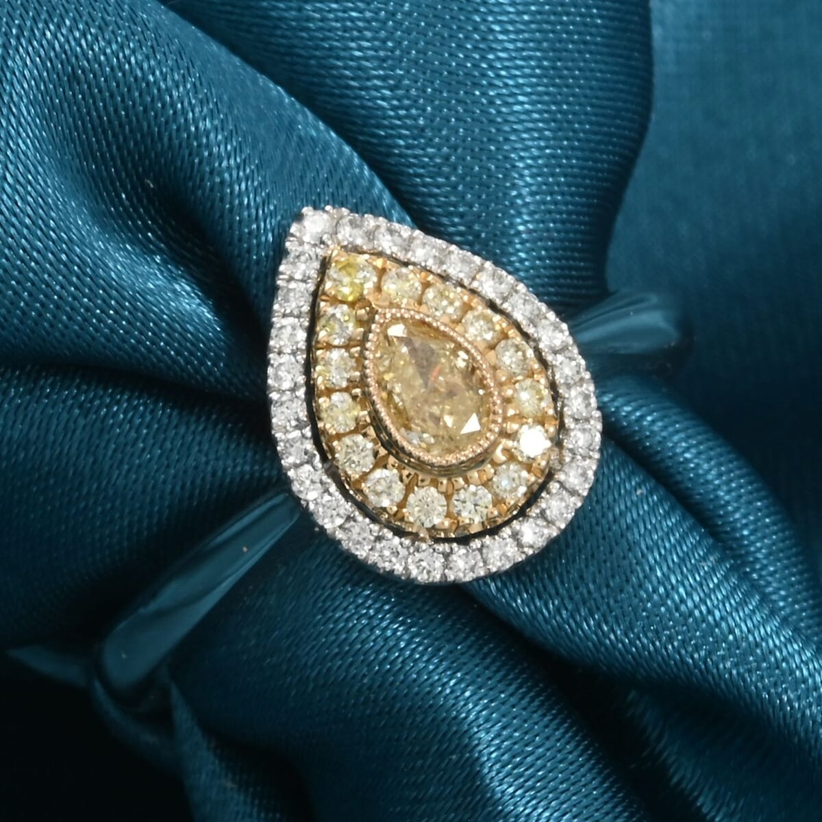 Modani Natural Yellow and White Diamond 0.47 ctw Ring in 950 Platinum and 18K Yellow Gold (Size 8.0) 4.96 Grams image number 1
