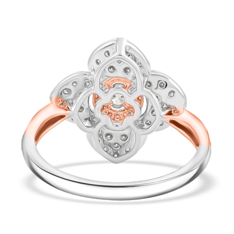 Modani 18K White and Rose Gold Natural Pink and White Diamond Ring (Size 7.0) 0.62 ctw