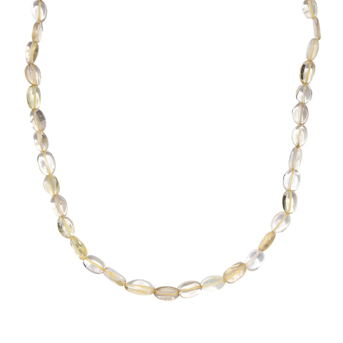 Lemon Quartz 85.00 ctw Necklace in Stainless Steel 18 Inches image number 0