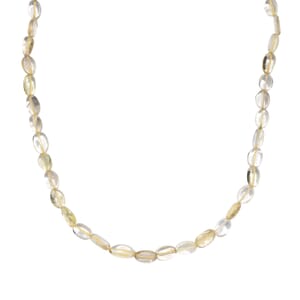 Lemon Quartz 85.00 ctw Necklace in Stainless Steel 18 Inches