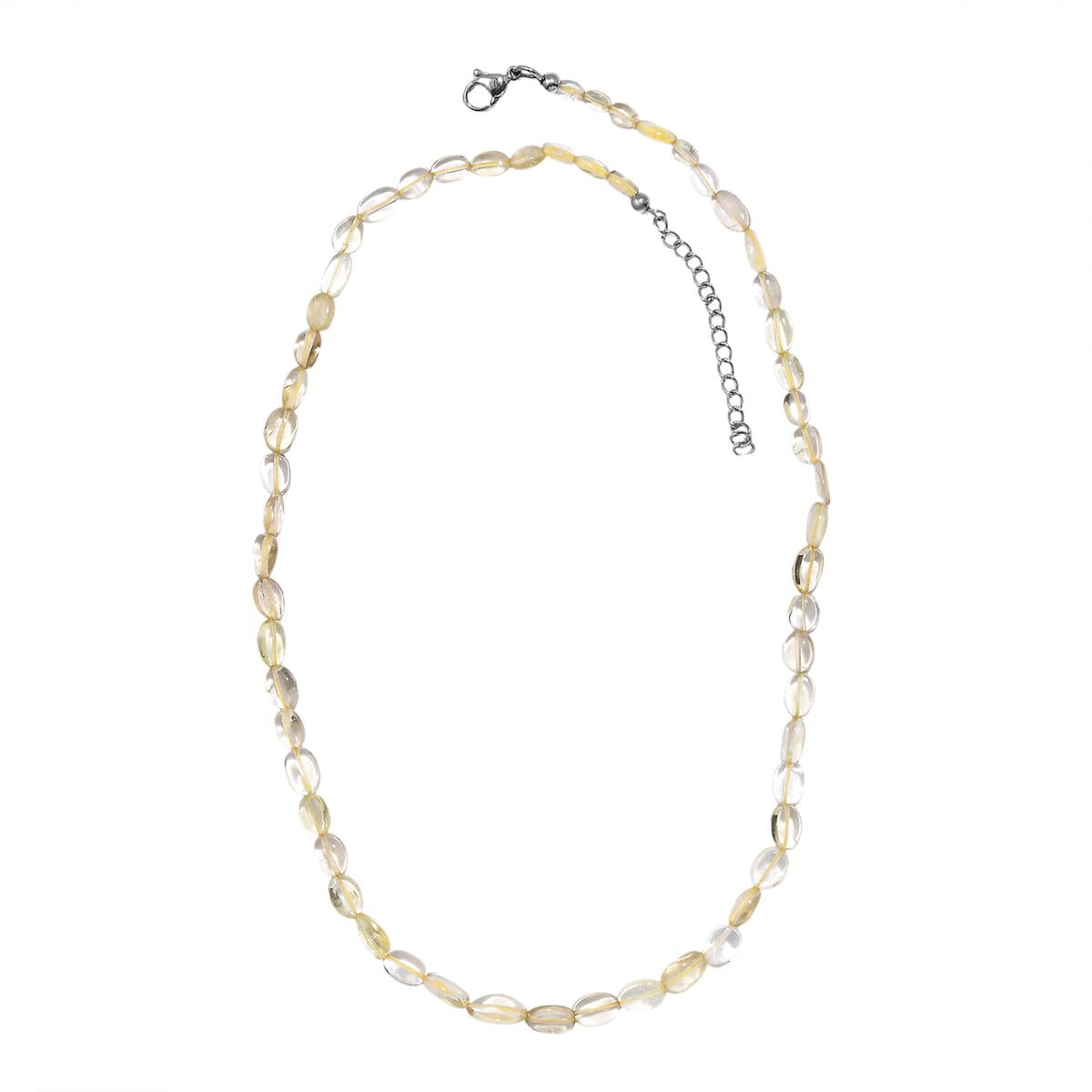 Lemon Quartz 85.00 ctw Necklace in Stainless Steel 18 Inches image number 3