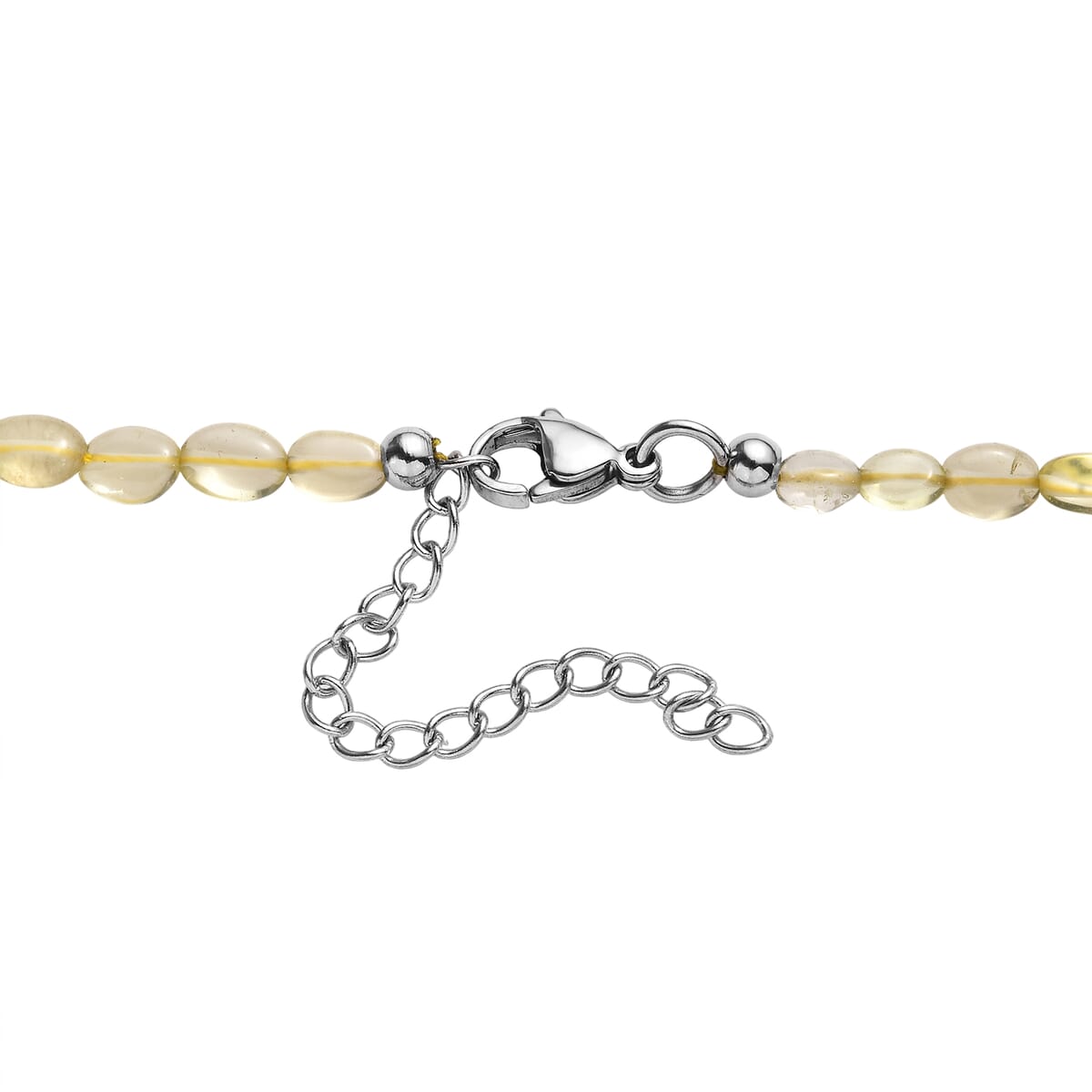 Lemon Quartz 85.00 ctw Necklace in Stainless Steel 18 Inches image number 4
