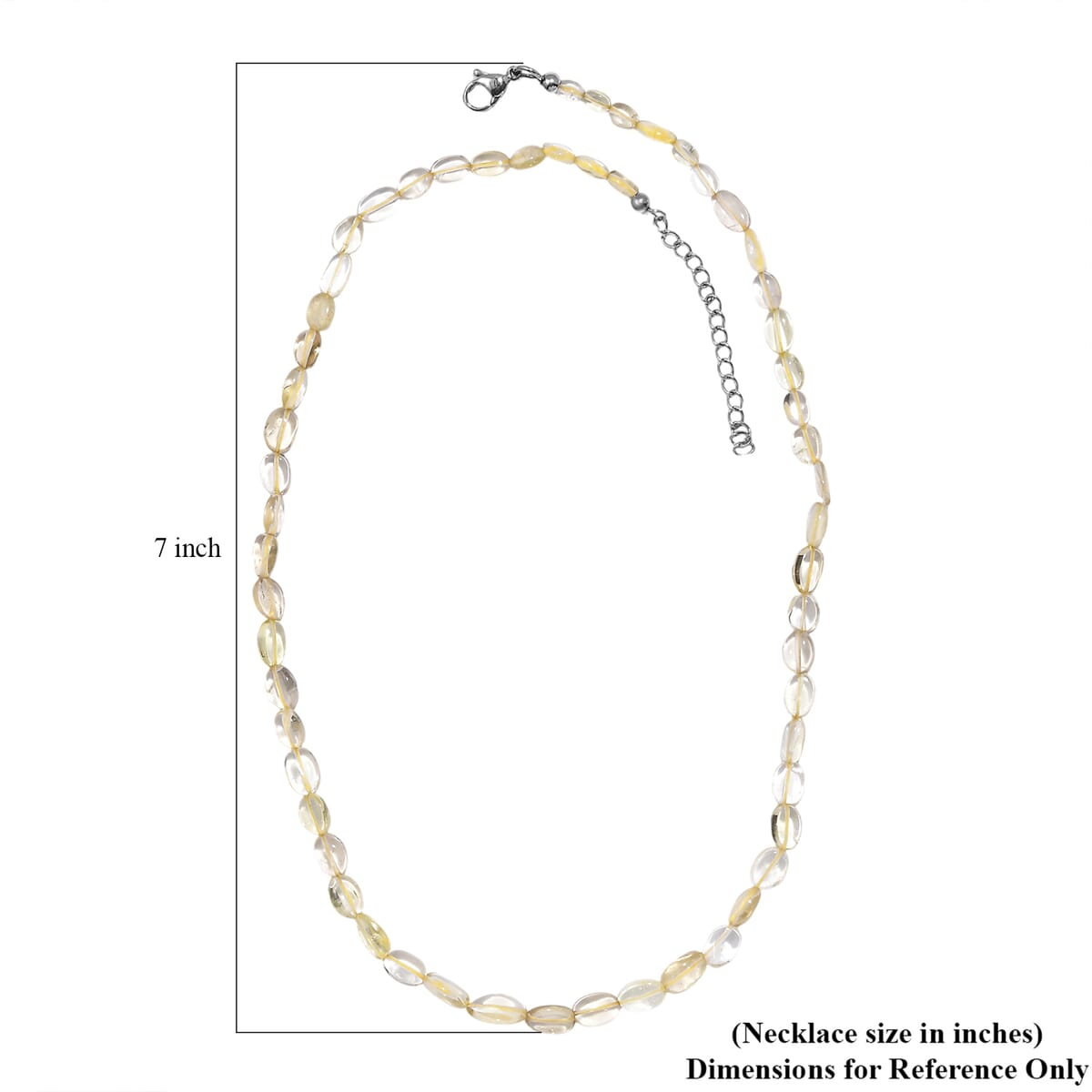 Lemon Quartz 85.00 ctw Necklace in Stainless Steel 18 Inches image number 5
