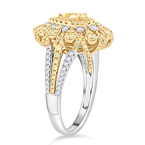  Modani Natural Yellow and White Diamond 1.27 ctw Ring in 18K White and Yellow Gold (Size 7.0) 5.85 Grams