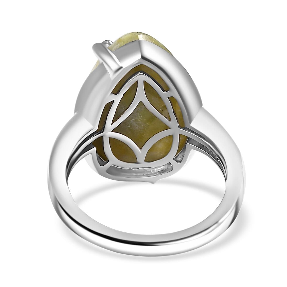 Connemara Marble 11.50 ctw Claddagh Ring in Platinum Over Sterling Silver (Size 11.0) image number 4