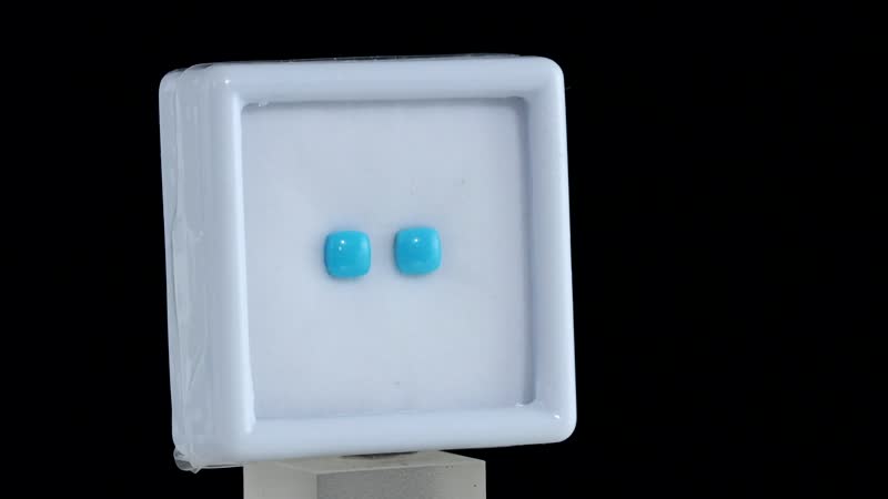 Sleeping Beauty Turquoise Set of 2 (Cush 5x5 mm) 1.16 ctw