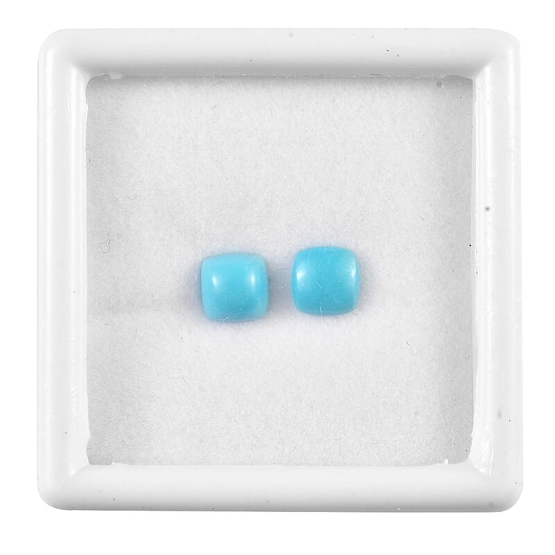Sleeping Beauty Turquoise Set of 2 (Cush 6x6 mm) 1.74 ctw
