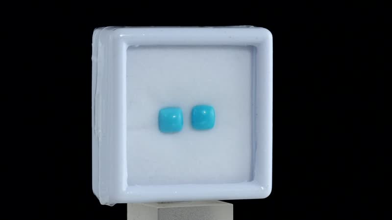 Sleeping Beauty Turquoise Set of 2 (Cush 6x6 mm) 1.74 ctw
