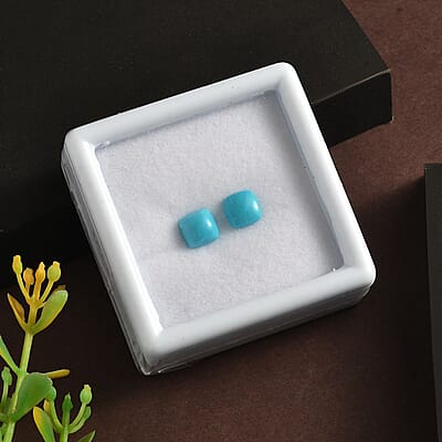 Sleeping Beauty Turquoise Set of 2 (Cush 6x6 mm) 1.74 ctw
