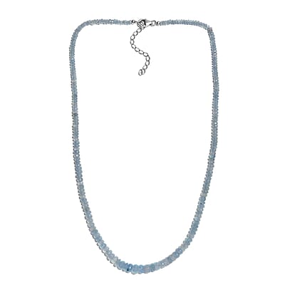 Santa Maria Aquamarine 50.00 ctw Necklace in Rhodium Over Sterling Silver 18 Inches
