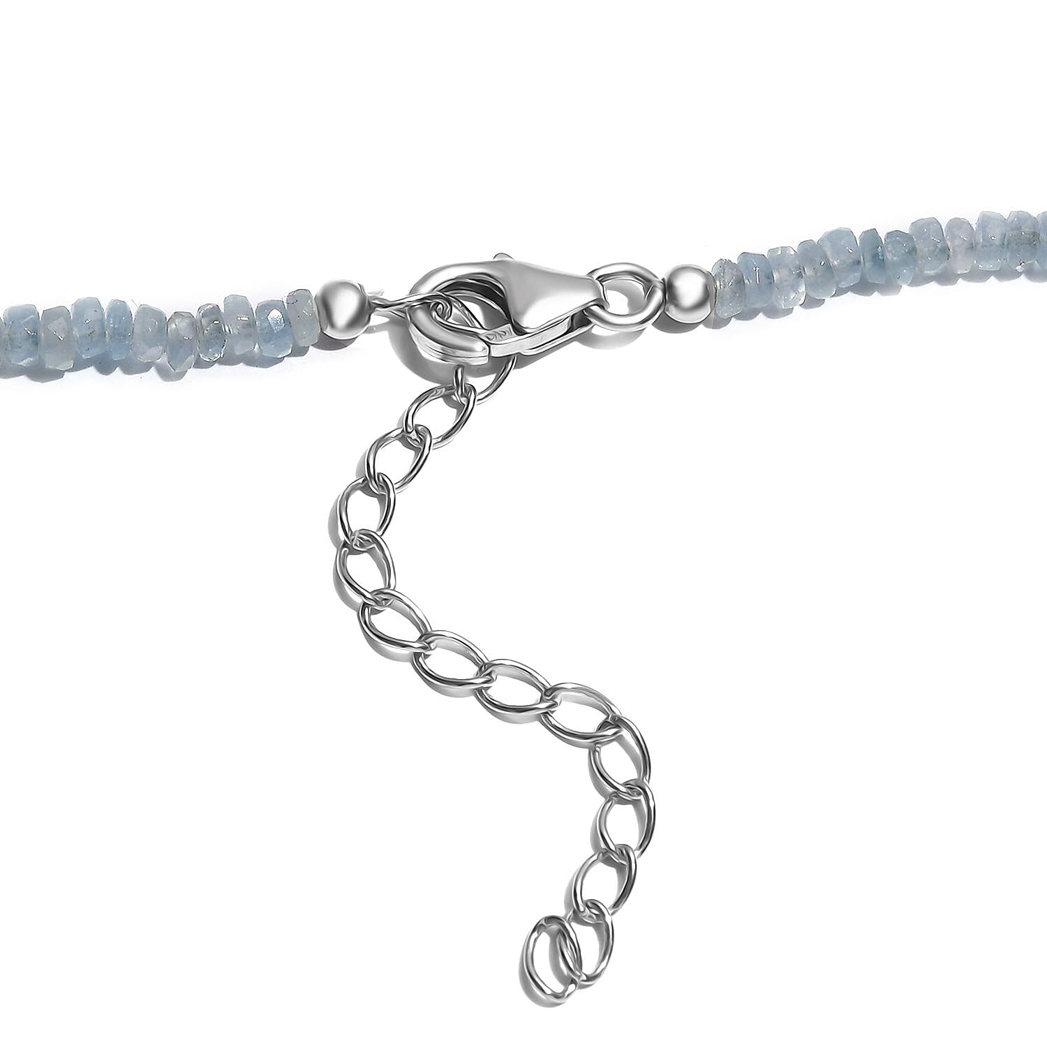 Santa Maria Aquamarine 50.00 ctw Necklace in Rhodium Over Sterling Silver 18 Inches