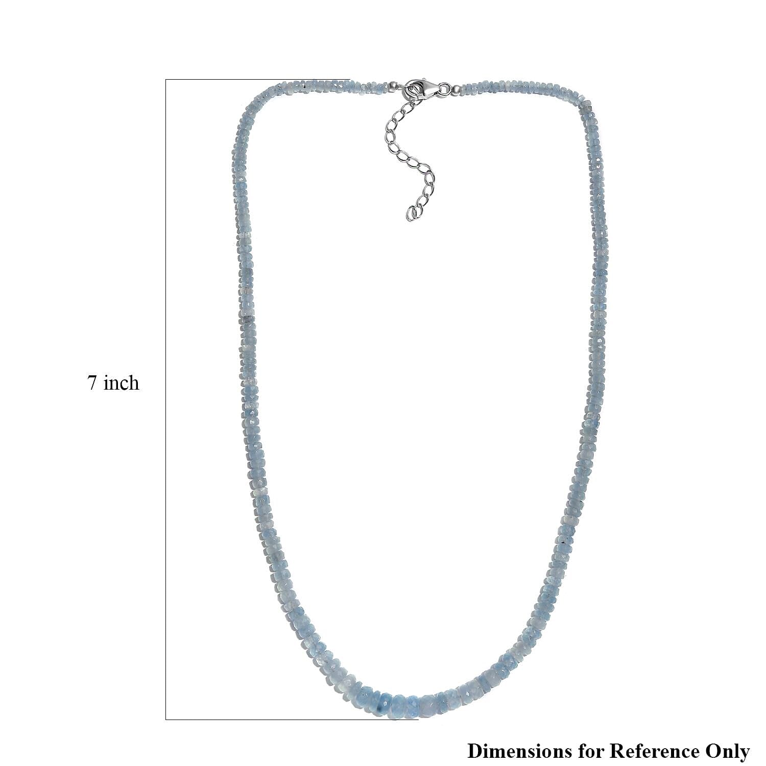 Santa Maria Aquamarine 50.00 ctw Necklace in Rhodium Over Sterling Silver 18 Inches