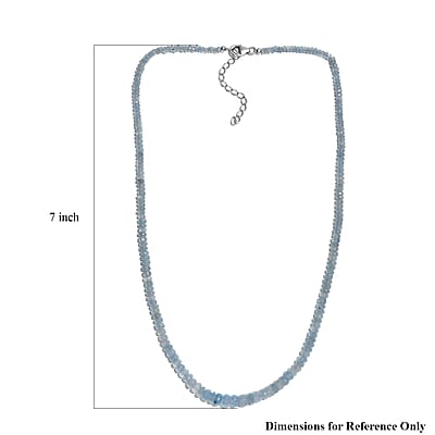 Santa Maria Aquamarine 50.00 ctw Necklace in Rhodium Over Sterling Silver 18 Inches