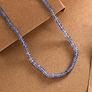 Tanzanite 40.00 ctw Necklace in Rhodium Over Sterling Silver 18 Inches