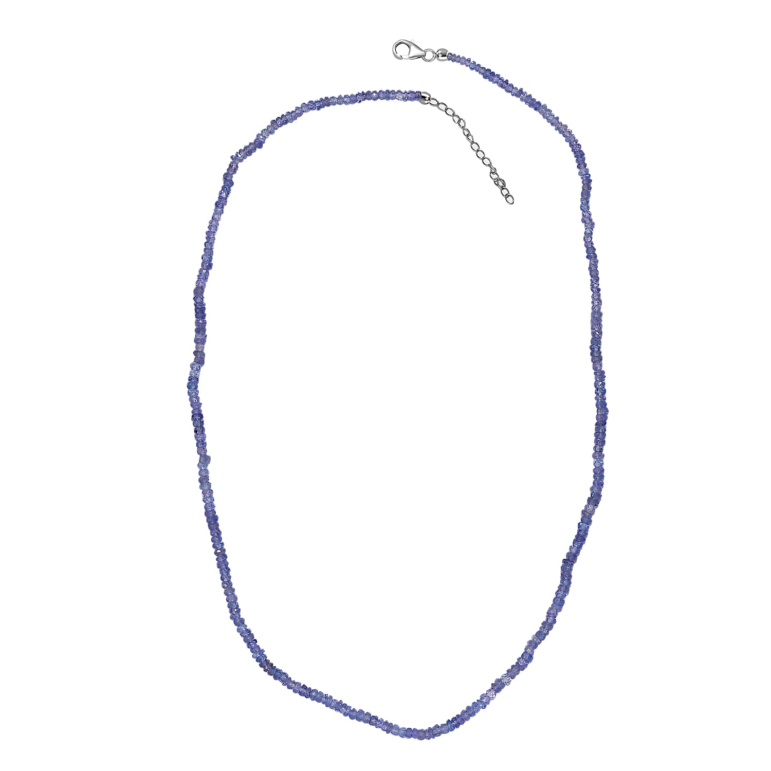 Tanzanite 40.00 ctw Necklace in Rhodium Over Sterling Silver 18 Inches