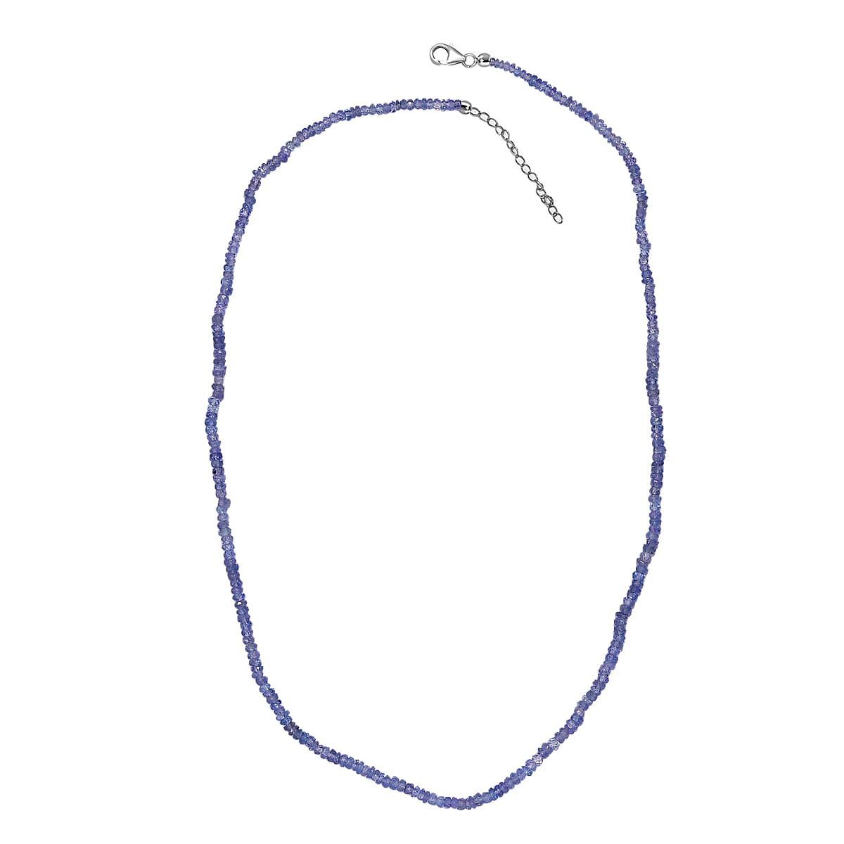 Tanzanite 40.00 ctw Necklace in Rhodium Over Sterling Silver 18 Inches image number 3