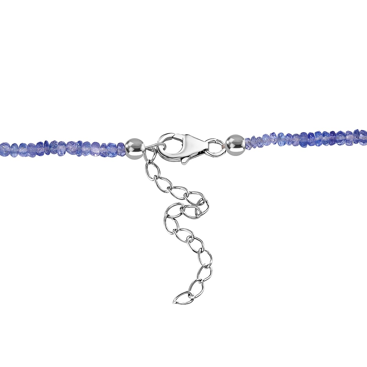 Tanzanite 40.00 ctw Necklace in Rhodium Over Sterling Silver 18 Inches image number 4
