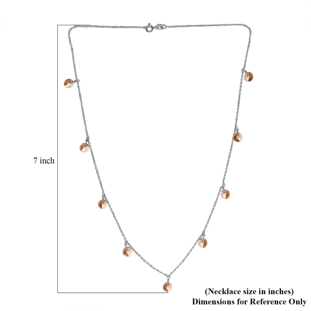 J Francis Embellished with Light Colorado Topaz Crystal by Swarovski Necklace in Rhodium Over Sterling Silver 18 Inches image number 5