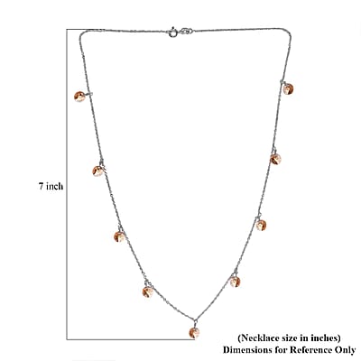 J Francis Embellished with Light Colorado Topaz Crystal by Swarovski Necklace in Rhodium Over Sterling Silver 18 Inches